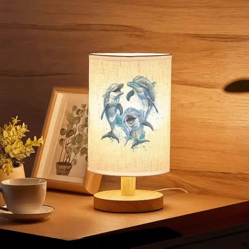 Delfiner Trælamp
