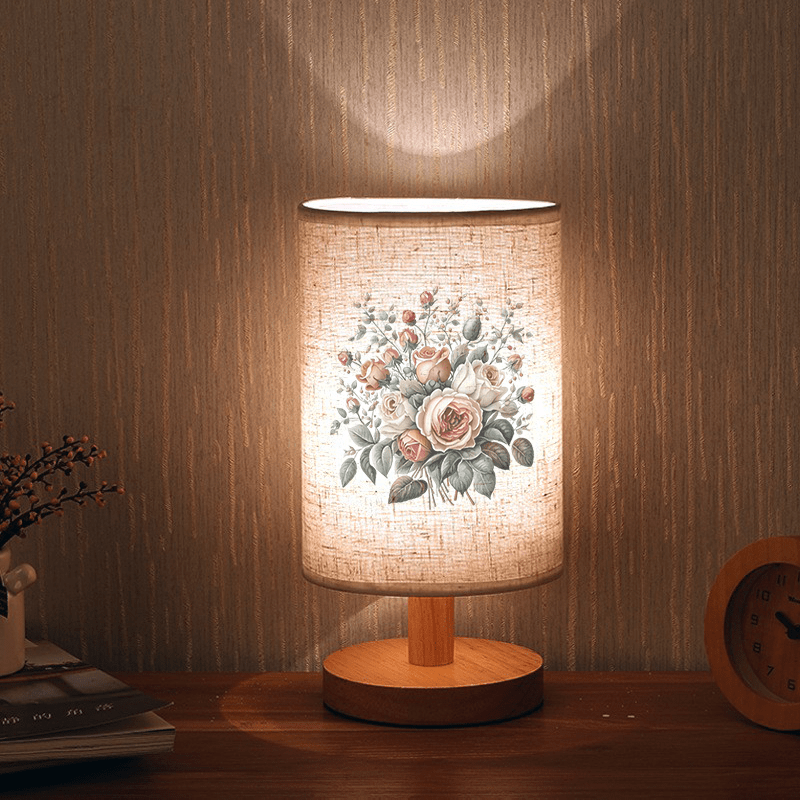 Rosebukett Trælamp