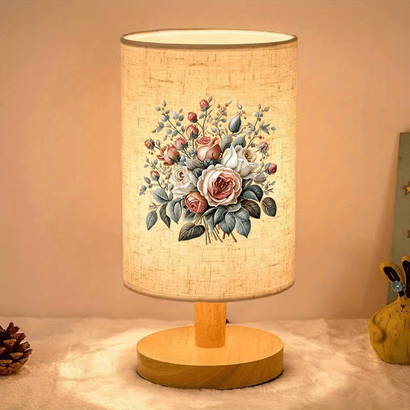 Rosebukett Trælamp