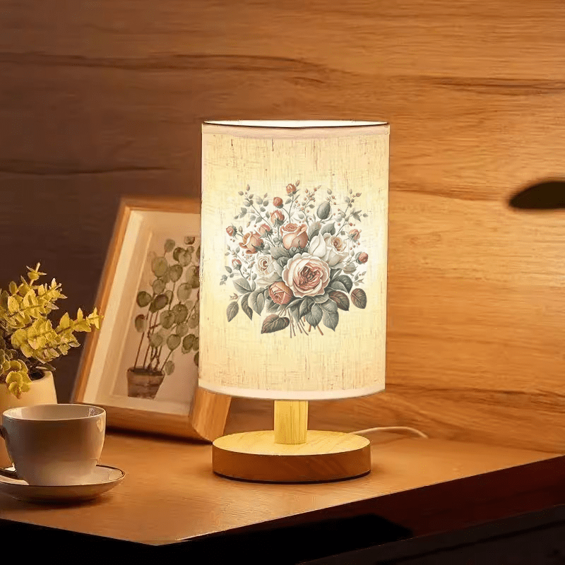 Rosebukett Trælamp