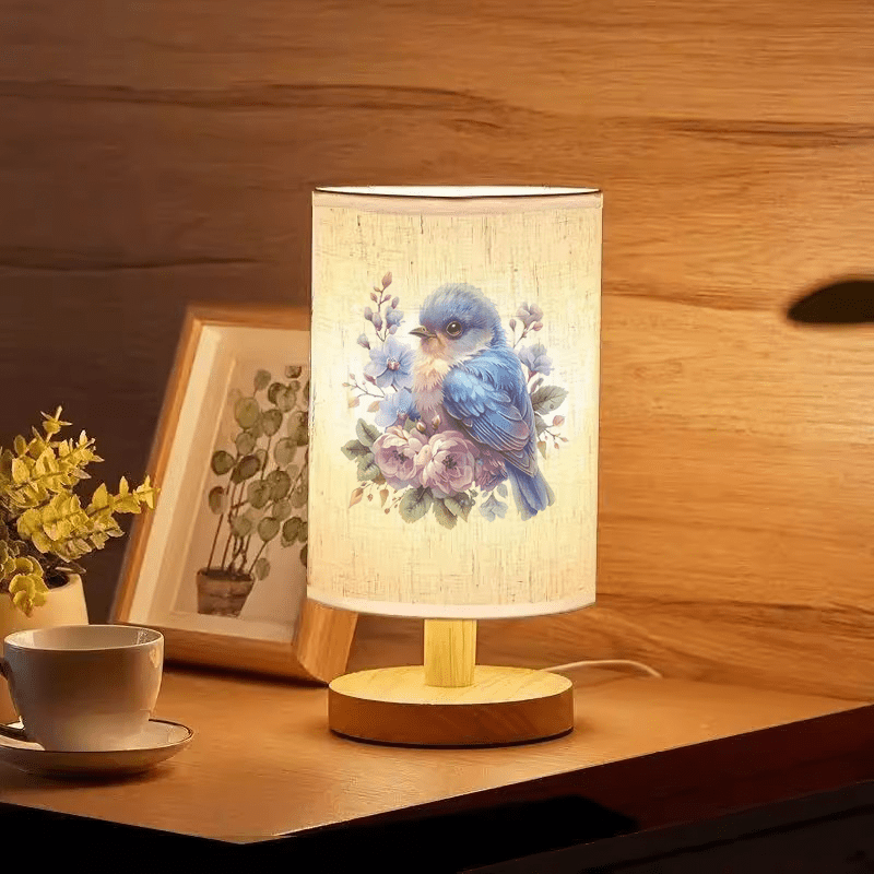 Blå Fugl Trælamp
