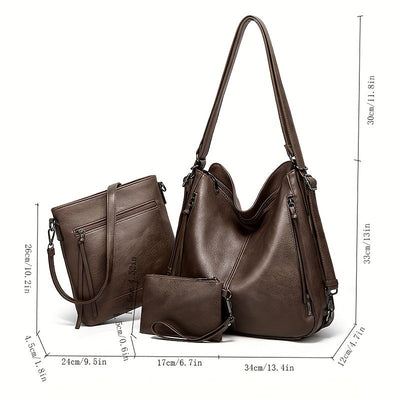 Amelia™ | Retro Leather Tote Bag