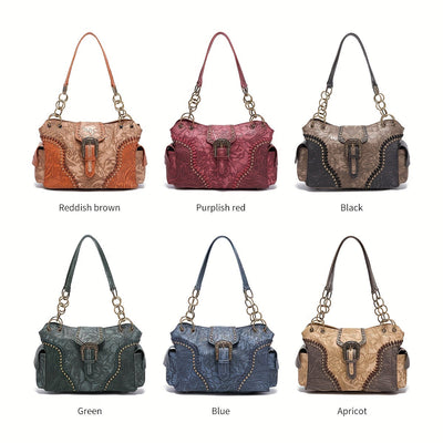 Margaret™ | Embossed Leather Tote Bag